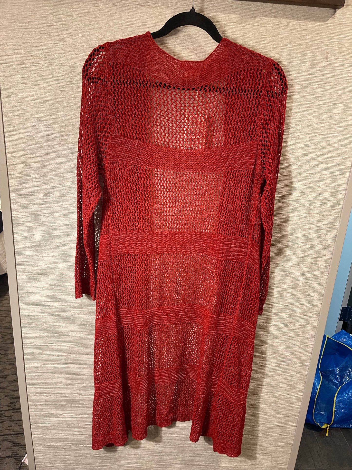 Red Knit Long Cardi